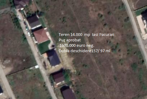 Vand Teren pentru constructii 14.000 mp Pacurari.